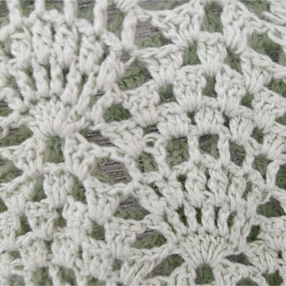 Bay Studio Crochet Knit Cardigan Sz XL Soft Sage Green Vintage Cottagecore Y2K - Picture 4 of 16